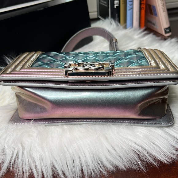 CHANEL MERMAID BOY BAG PURPLE 18S SMALL IRIDESCENT WATER FLAP Ultra Limited SSC - Picture 6 of 17